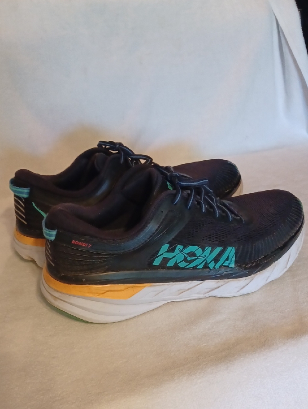 Hoka Men's Black Teal Athletic Running Shoes Size 13 - Picture 4 of 5